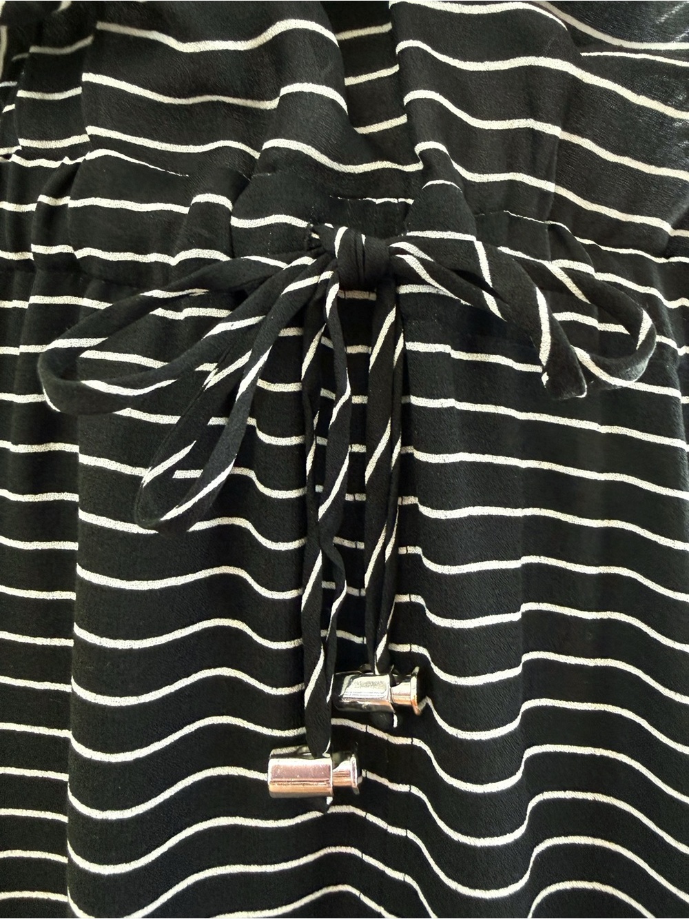 A.L.C ALC silk black white stripe cinch tie waist halter floral trim maxi dress - Picture 7 of 15